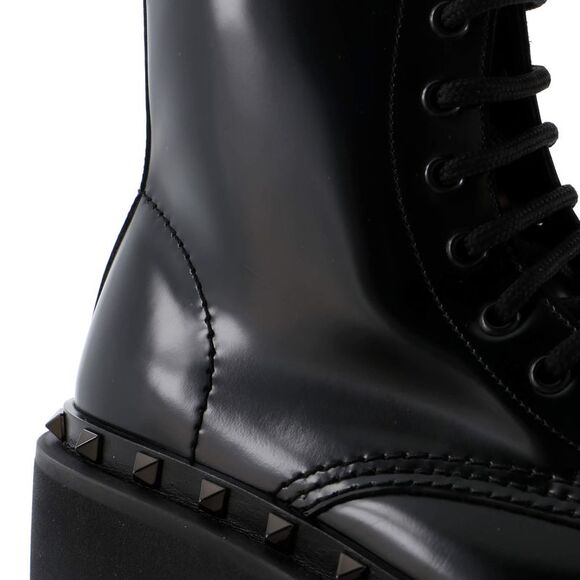 Valentino Garavani Women's Rockstud M-Way Combat Boots Leather Black - Picture 6 of 6
